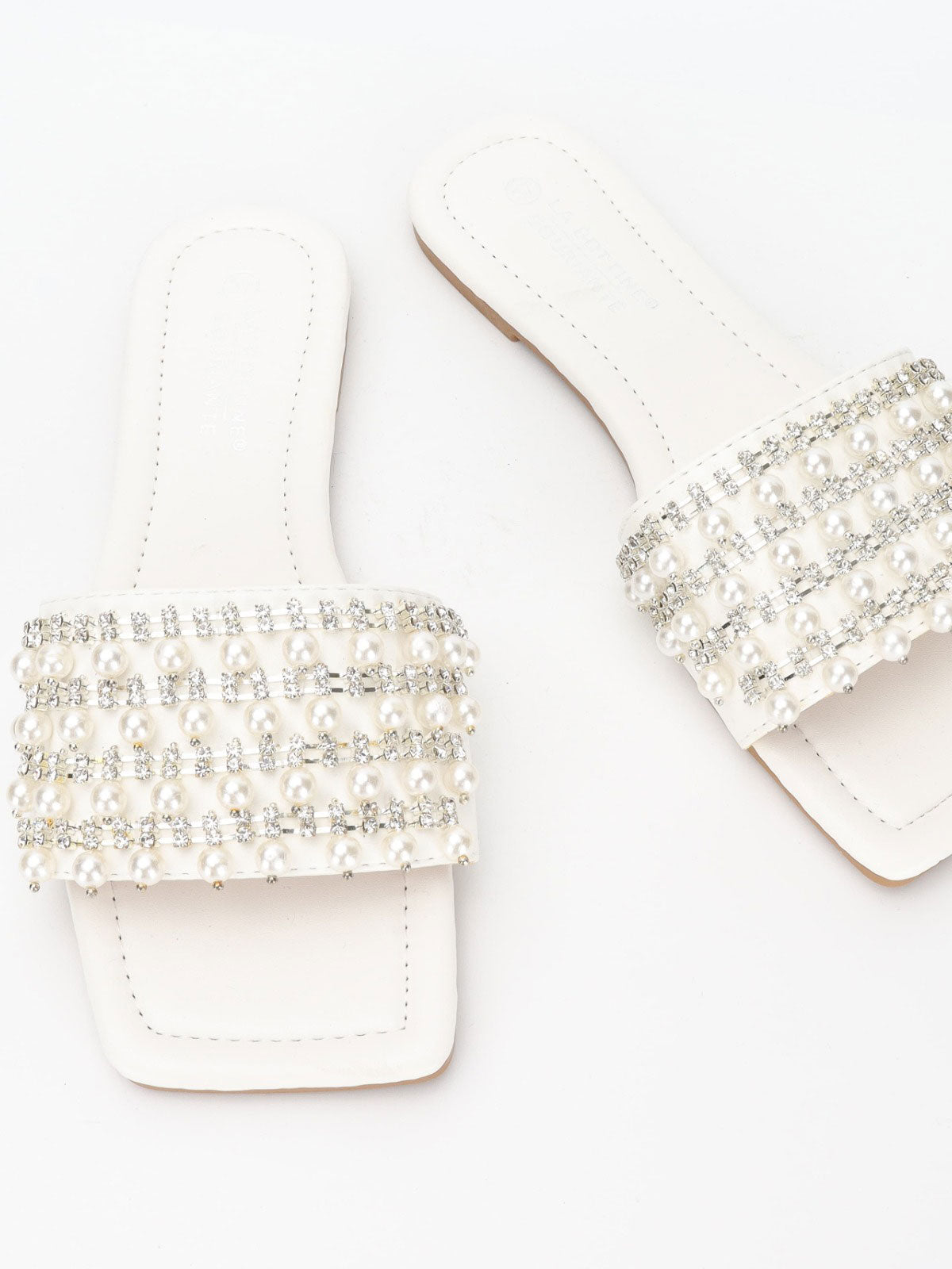 Anna Clara - Flip-flops dekorerade med imitationsljus och pärlor - Black